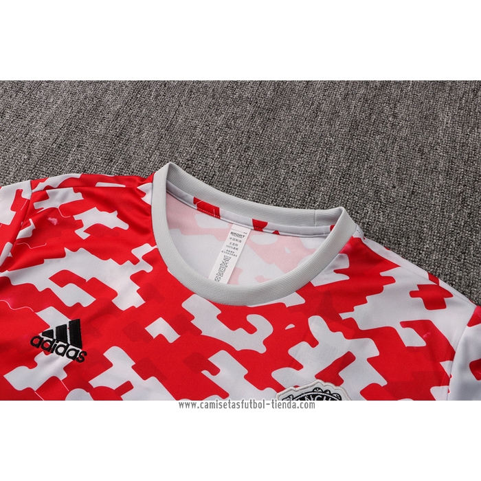Chandal del Manchester United 2021 2022 Manga Corta Rojo y Blanco